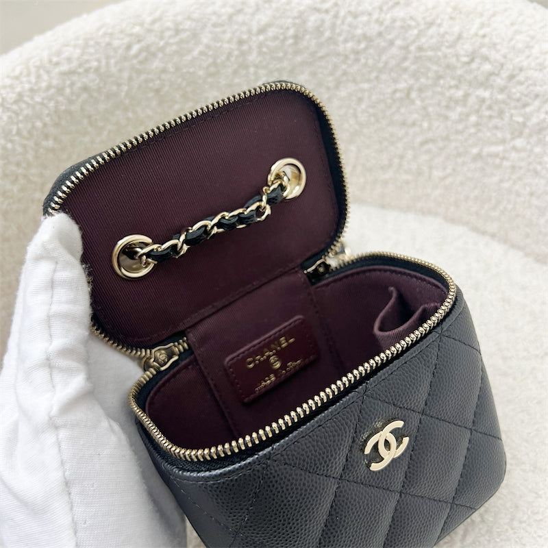 Chanel Mini Cube Vanity in Black Caviar and GHW