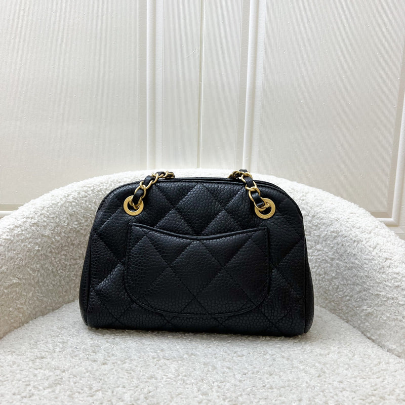 Chanel 24K Small Bowling Bag in Black Caviar (Grained Lambskin) and AGHW