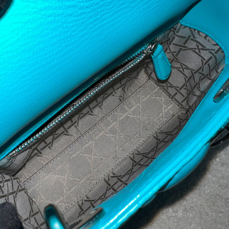 Dior Mini Lady Dior in Turquoise Lambskin and SHW