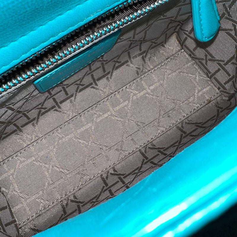 Dior Mini Lady Dior in Turquoise Lambskin and SHW