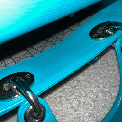 Dior Mini Lady Dior in Turquoise Lambskin and SHW