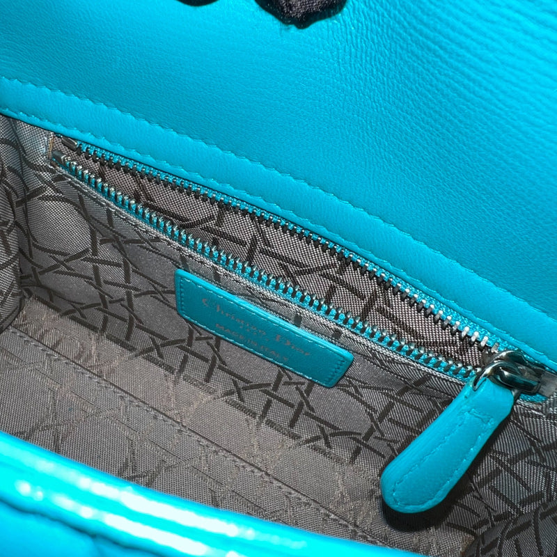 Dior Mini Lady Dior in Turquoise Lambskin and SHW
