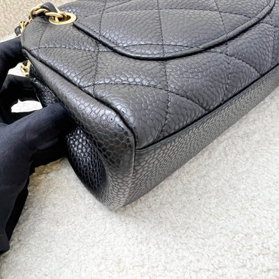 Chanel 24K Small Bowling Bag in Black Caviar (Grained Lambskin) and AGHW