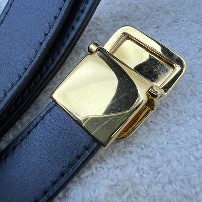 Dior 30 Montaigne Flap Bag in Dark Blue Oblique Canvas and GHW