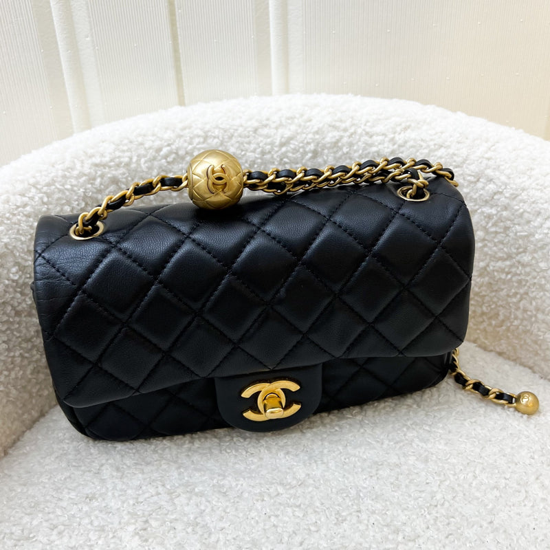 Chanel Pearl Crush Mini Rectangle Flap in Black Lambskin and AGHW