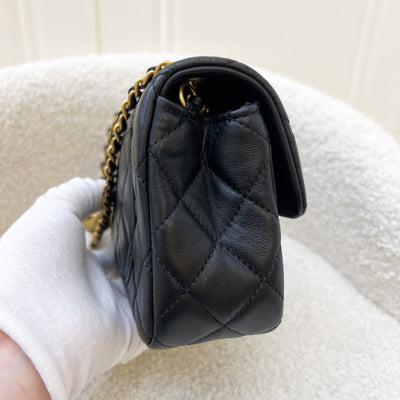 Chanel Pearl Crush Mini Rectangle Flap in Black Lambskin and AGHW