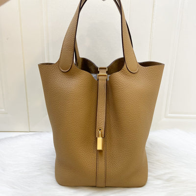 Hermes Picotin 22 in Biscuit Clemence Leather and GHW