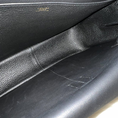 Hermes Halzan 31 in Noir Black Taurillon Clemence Leather and GHW