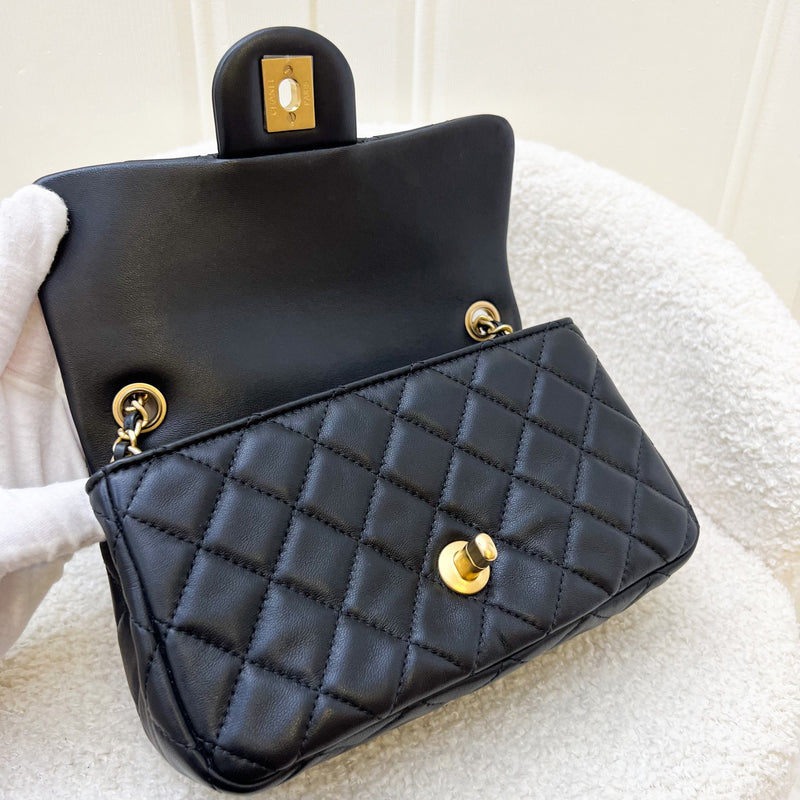 Chanel Pearl Crush Mini Rectangle Flap in Black Lambskin and AGHW