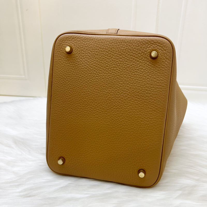 Hermes Picotin 22 in Biscuit Clemence Leather and GHW