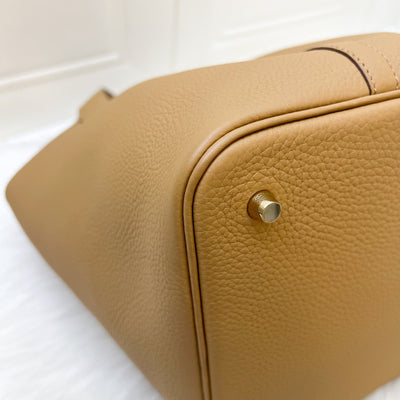 Hermes Picotin 22 in Biscuit Clemence Leather and GHW