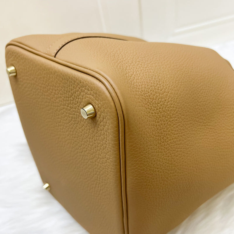 Hermes Picotin 22 in Biscuit Clemence Leather and GHW