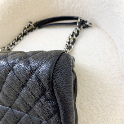 Chanel Just Mademoiselle Bowling Bag in Black Caviar and SHW