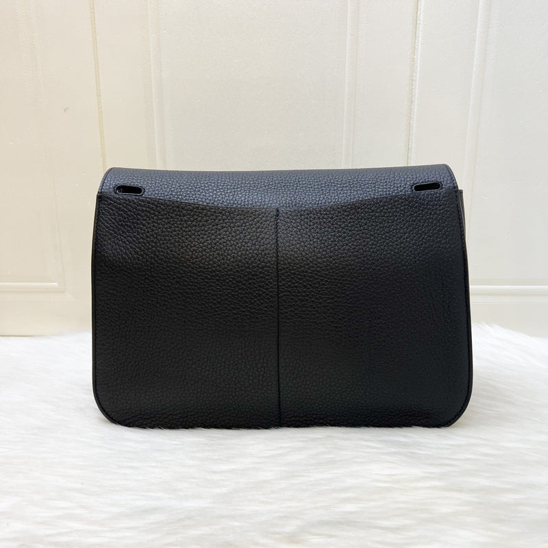 Hermes Halzan 31 in Noir Black Taurillon Clemence Leather and GHW