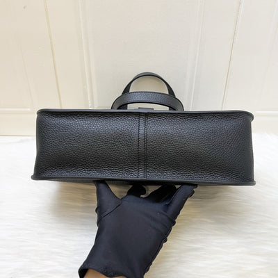Hermes Halzan 31 in Noir Black Taurillon Clemence Leather and GHW