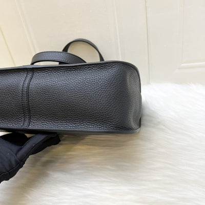 Hermes Halzan 31 in Noir Black Taurillon Clemence Leather and GHW