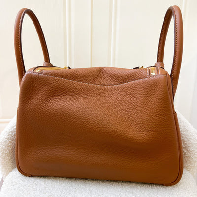 Hermes Lindy 30 in Gold Clemence Leather and GHW