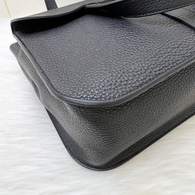 Hermes Halzan 31 in Noir Black Taurillon Clemence Leather and GHW