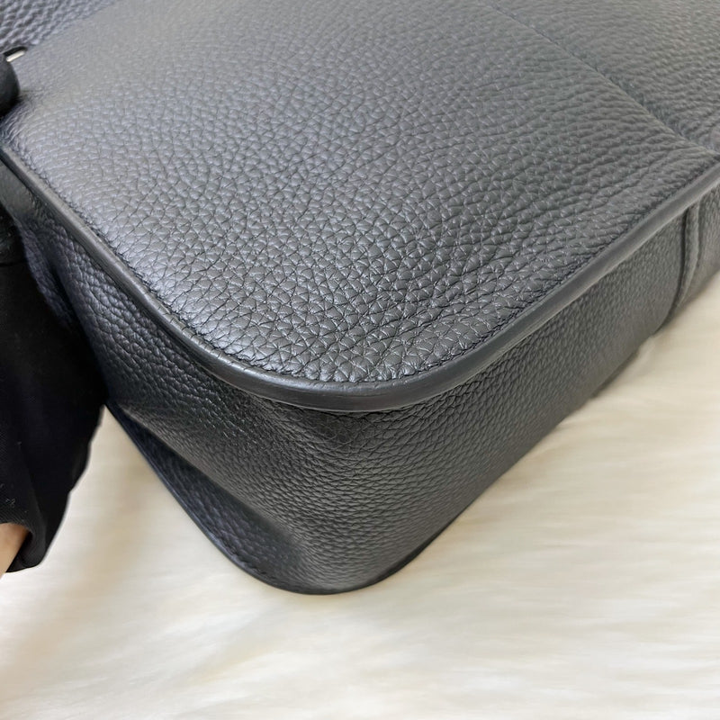 Hermes Halzan 31 in Noir Black Taurillon Clemence Leather and GHW