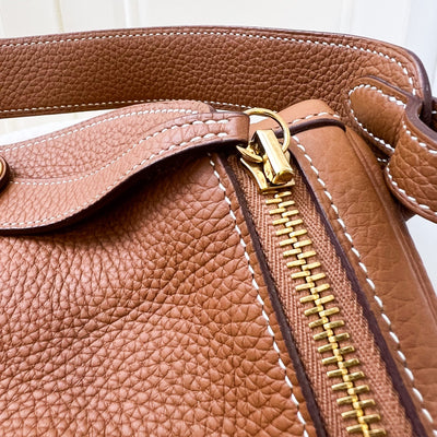 Hermes Lindy 30 in Gold Clemence Leather and GHW