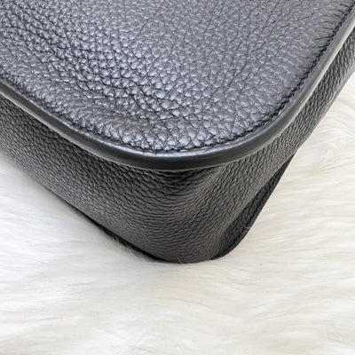 Hermes Halzan 31 in Noir Black Taurillon Clemence Leather and GHW