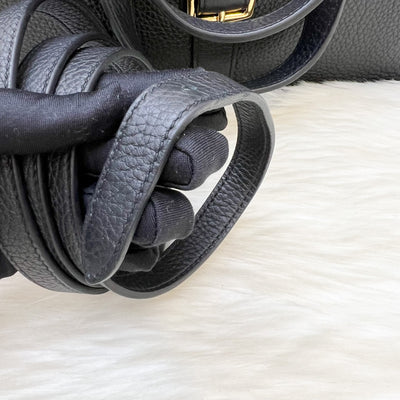 Hermes Halzan 31 in Noir Black Taurillon Clemence Leather and GHW