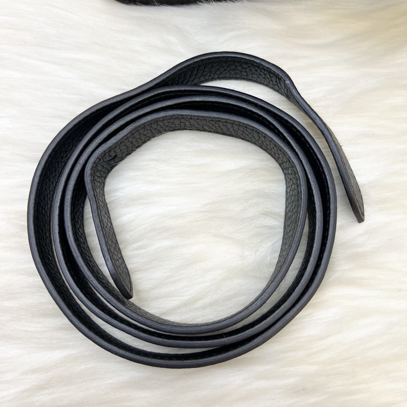 Hermes Halzan 31 in Noir Black Taurillon Clemence Leather and GHW