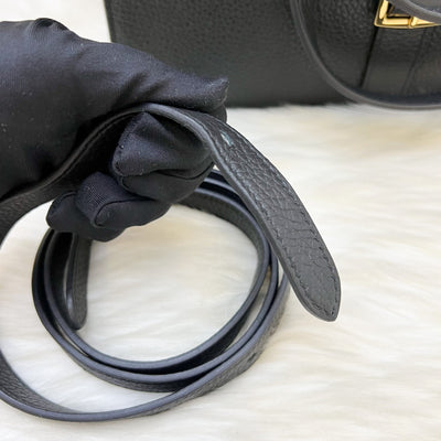 Hermes Halzan 31 in Noir Black Taurillon Clemence Leather and GHW