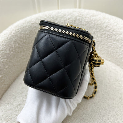 Chanel 22S Pearl Crush Small Vanity in Black Lambskin and AGHW