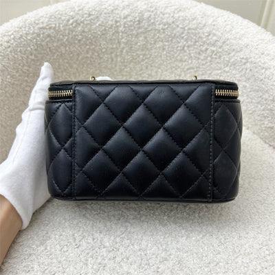 Chanel 22S Pearl Crush Small Vanity in Black Lambskin and AGHW