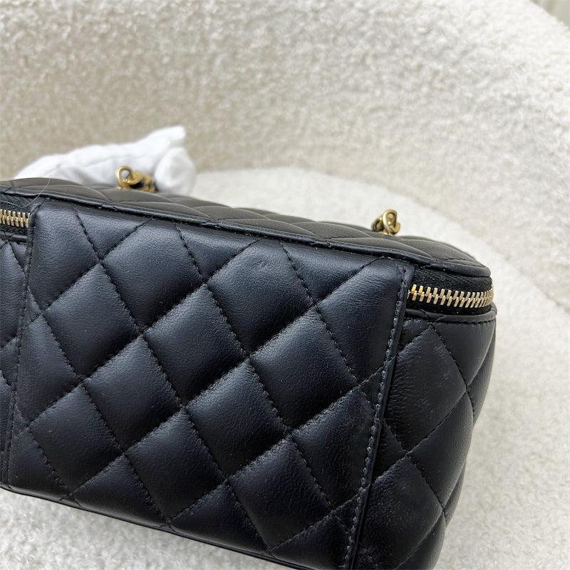 Chanel 22S Pearl Crush Small Vanity in Black Lambskin and AGHW