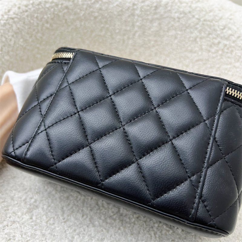 Chanel 22S Pearl Crush Small Vanity in Black Lambskin and AGHW