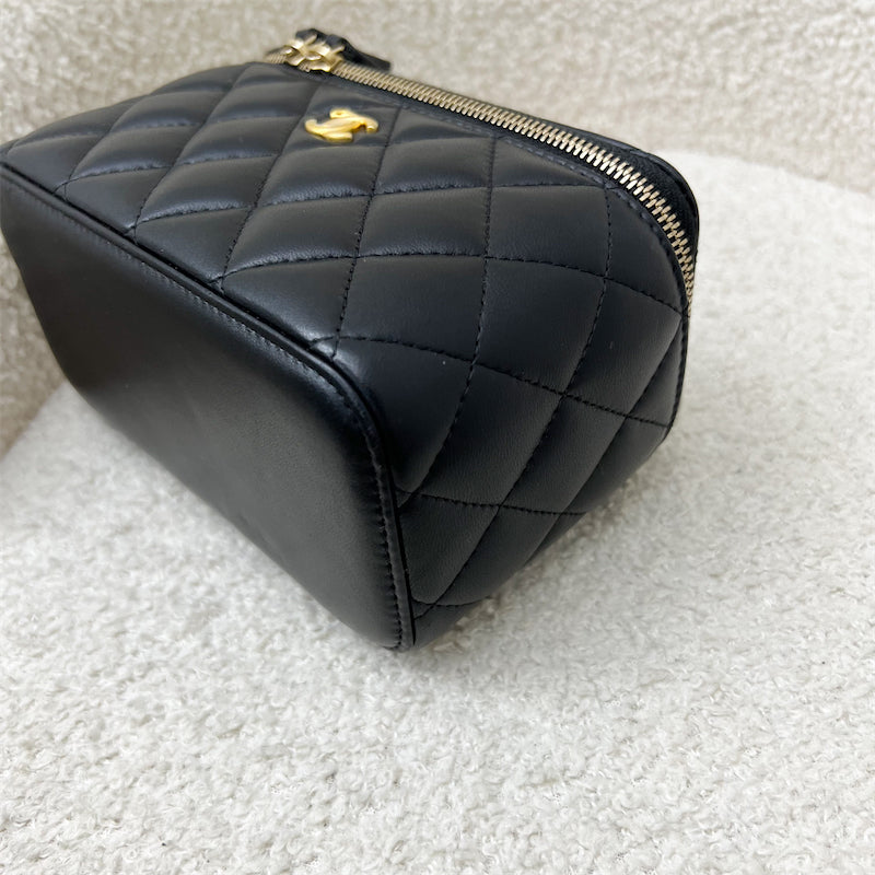 Chanel 22S Pearl Crush Small Vanity in Black Lambskin and AGHW