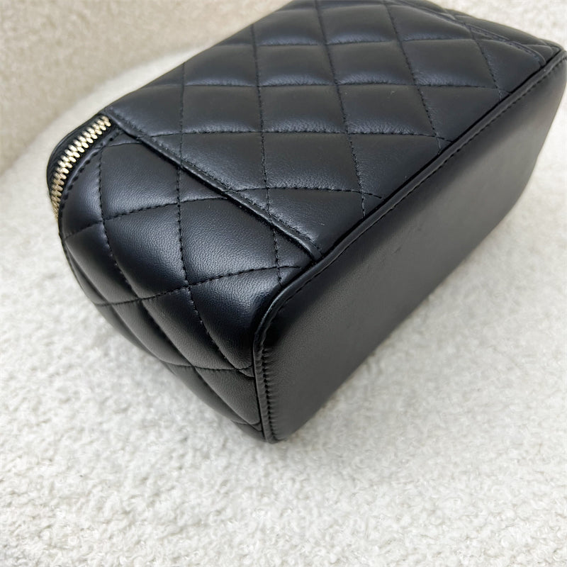 Chanel 22S Pearl Crush Small Vanity in Black Lambskin and AGHW