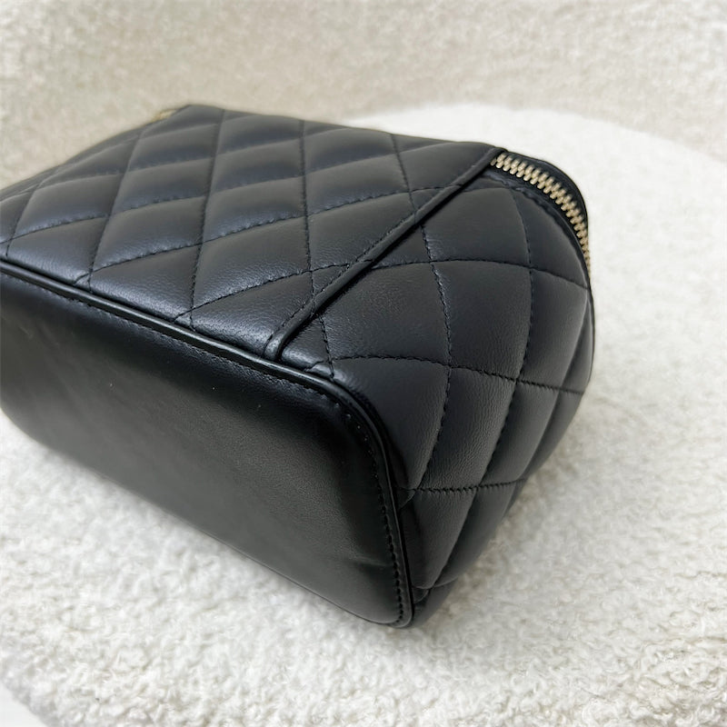 Chanel 22S Pearl Crush Small Vanity in Black Lambskin and AGHW