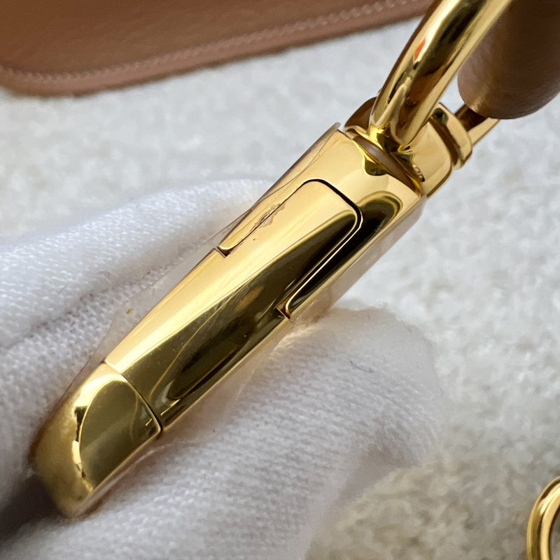 [New Short Strap] Hermes Mini Evelyne TPM in Gold Clemence Leather with Gold Strap and GHW