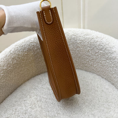 [New Short Strap] Hermes Mini Evelyne TPM in Gold Clemence Leather with Gold Strap and GHW