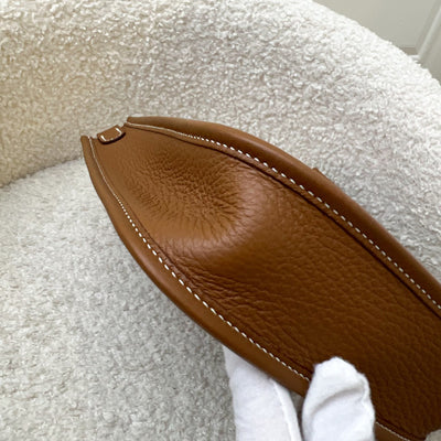 [New Short Strap] Hermes Mini Evelyne TPM in Gold Clemence Leather with Gold Strap and GHW