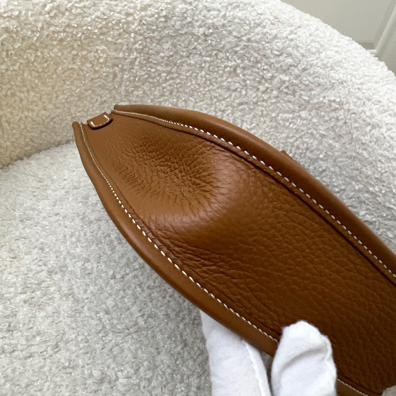 [New Short Strap] Hermes Mini Evelyne TPM in Gold Clemence Leather with Gold Strap and GHW