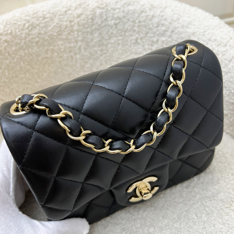 Chanel Classic Square Mini Flap in Black Lambskin and LGHW (Model: A35200)