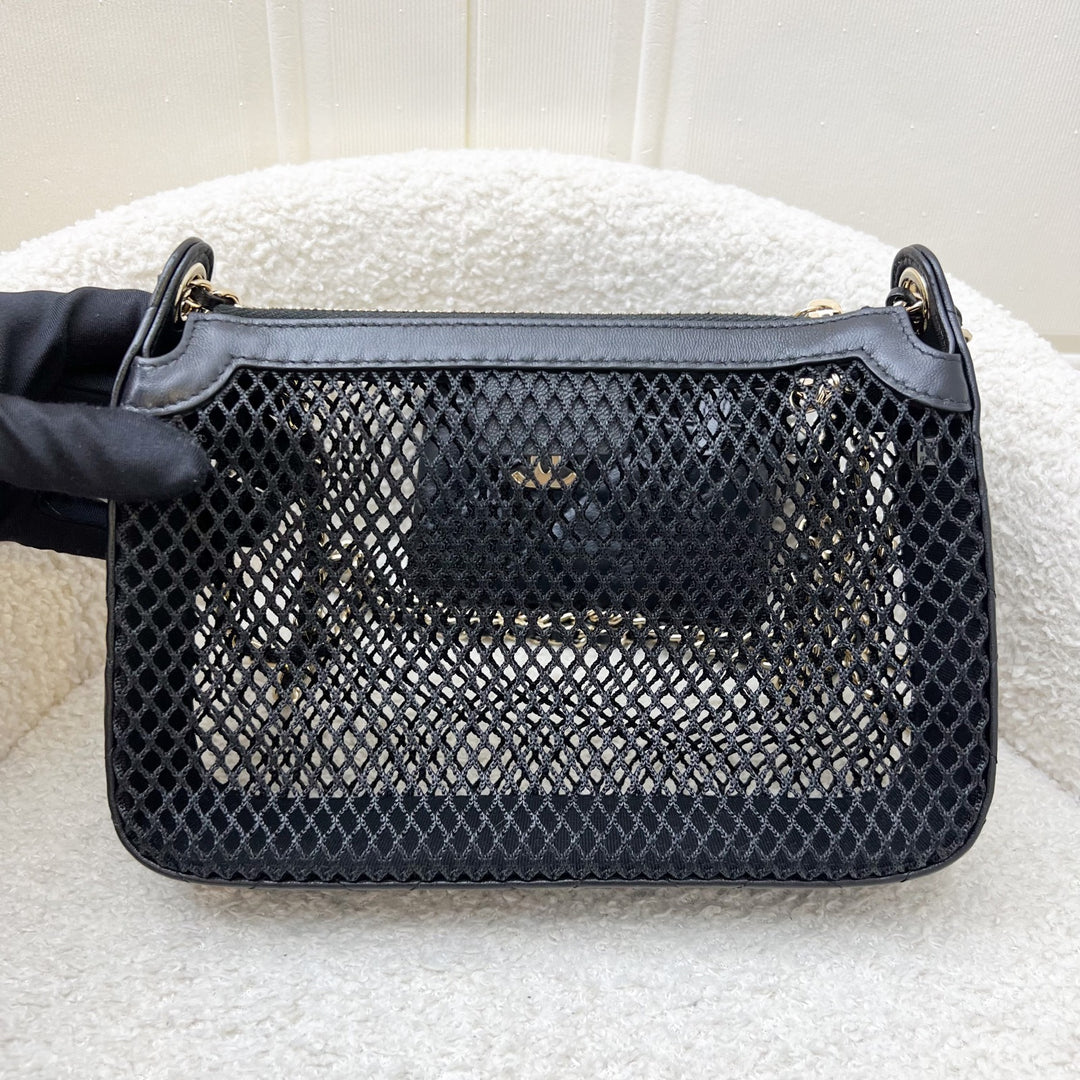 Chanel 25S Clutch on Chain in Black Mesh and LGHW (Model: AP4572
