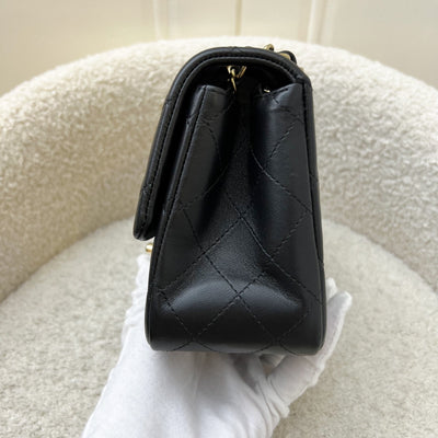 Chanel Classic Square Mini Flap in Black Lambskin and LGHW (Model: A35200)