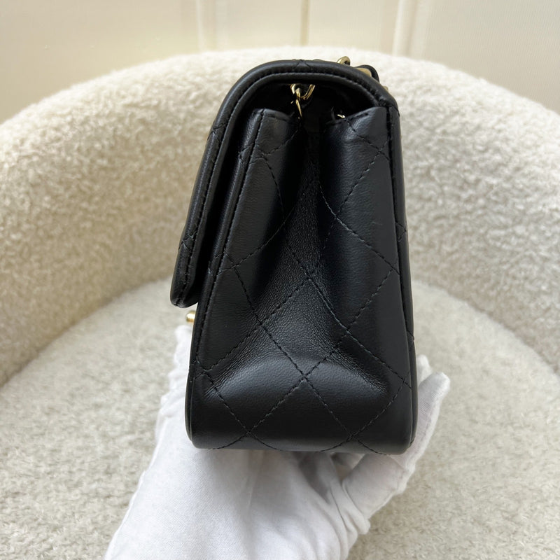 Chanel Classic Square Mini Flap in Black Lambskin and LGHW (Model: A35200)