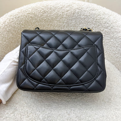 Chanel Classic Square Mini Flap in Black Lambskin and LGHW (Model: A35200)