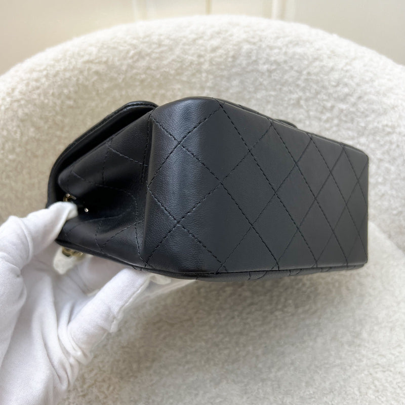 Chanel Classic Square Mini Flap in Black Lambskin and LGHW (Model: A35200)