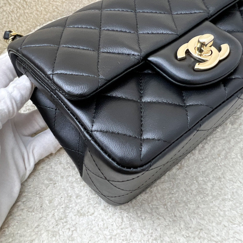 Chanel Classic Square Mini Flap in Black Lambskin and LGHW (Model: A35200)