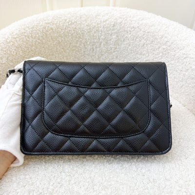 Chanel Classic Wallet on Chain WOC in Black Caviar and SHW