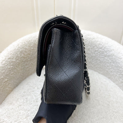 Chanel Medium Classic Flap CF in Black Caviar and SHW (Model: A01112)