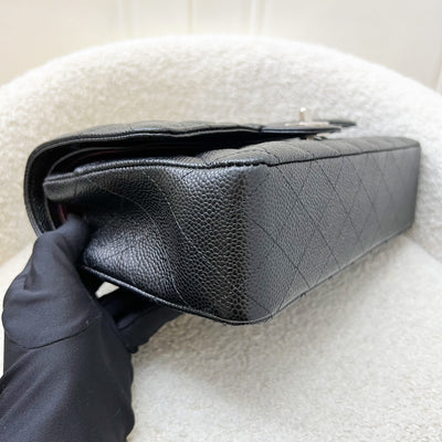Chanel Medium Classic Flap CF in Black Caviar and SHW (Model: A01112)