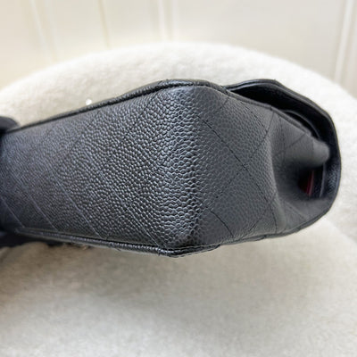 Chanel Medium Classic Flap CF in Black Caviar and SHW (Model: A01112)